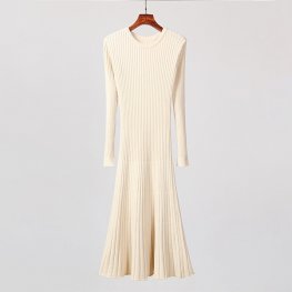 Women Long Knit Maxi Dress Autumn Knitted A Line Dress Women Long Knit Maxi Dress Autumn Knitted A Line Dress