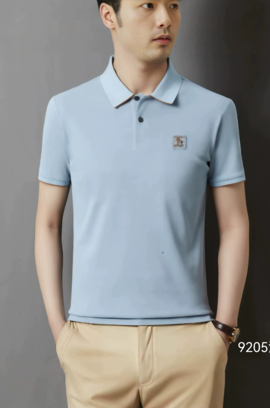 Men's New Short-Sleeve Polo Shirt - Blue Men's New Short-Sleeve Polo Shirt - Blue